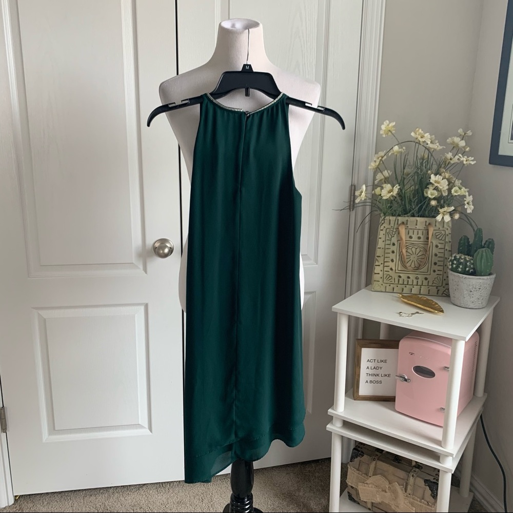 *Flaw* H&M emerald green asymmetrical shift Dress - Picture 7 of 10